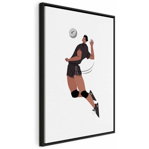  Slika - Volleyball Player on a White Background - Illustration 40x60 U crnom drvenom okviru Cene