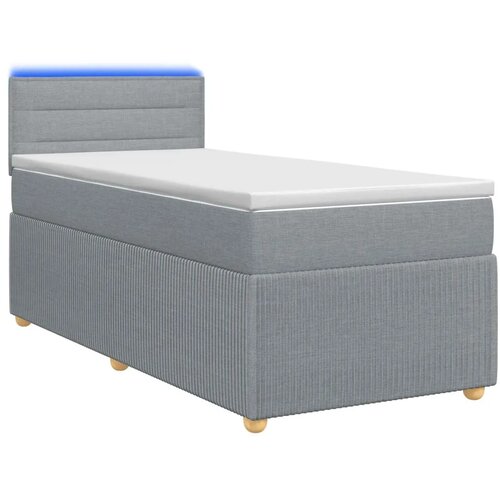  Boxspring krevet s madracem Svjetlosiva 100 x 200 cm Tkanina - Svjetlosiva 100 x 200 cm Dizajn linija Slike