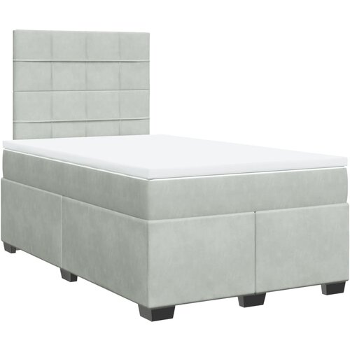 Maison Chic Box spring postelja - Vzmetna postelja z vzmetnico svetlo siva 120x200 cm žamet SL23487, (21891138) Cene