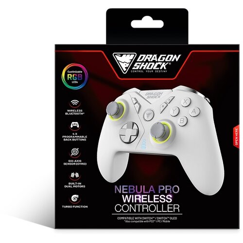 DRAGONSHOCK Nebula Pro Wireless Controller White Switch Slike