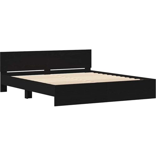  Okvir kreveta s uzglavljem Crni hrast 203 x 185 x 70 cm - Crni hrast 180 x 200 cm Slike