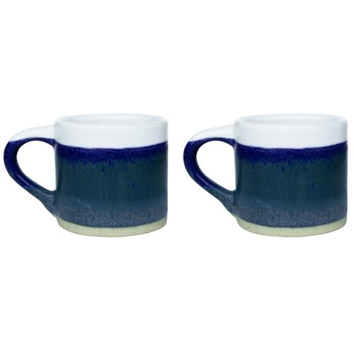 Sass & Belle Tamno plave šalice u setu 2 kom za espresso od kamenine 80 ml Marlow – Cijene