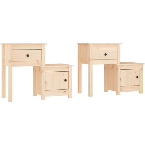 Maison Chic Dvo delni komplet Nočne omarice - Nočne mize 79,5x38x65,5 cm trdna borovina, (21687513) Slike