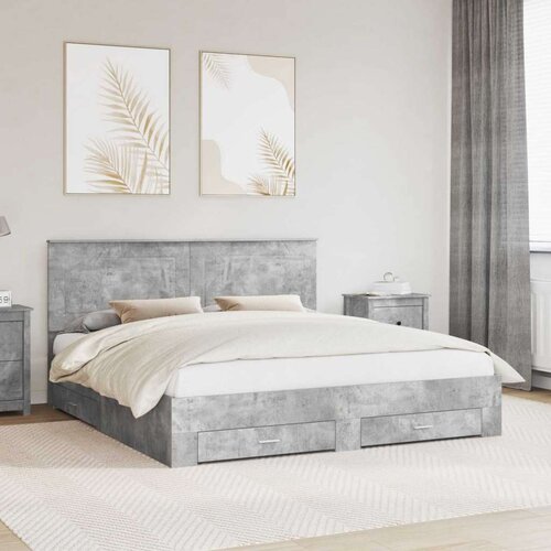  Okvir za krevet s uzglavljem Betonski sivi 200 x 200 cm Cene