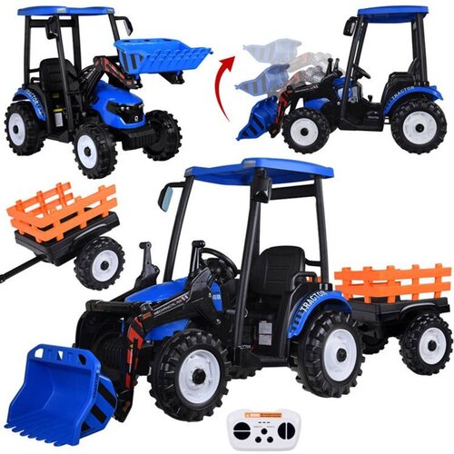 Traktor bager AKU s prikolicom plavi Cene