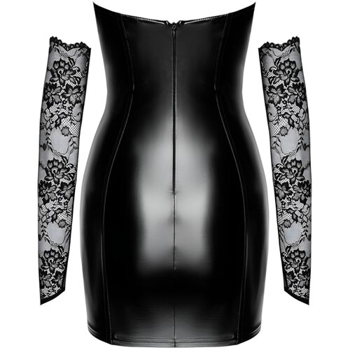 Noir Handmade Noir - lateks haljina s čipkastim umecima (crna) - M Cijene