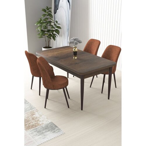 Hanah home Set Trpezarijski sto i 4 stolice Nile, Terakota Cene