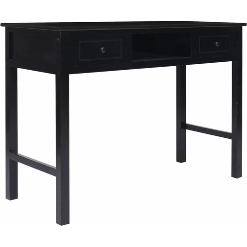vidaXL Radni stol crni 108 x 45 x 76 cm od masivnog drva paulovnije