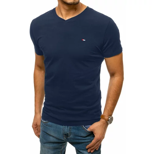 DStreet Men's Plain Navy Blue T-Shirt