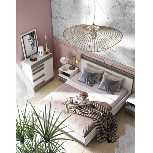  Komoda SARPA 96x86 cm bela/braon Slike