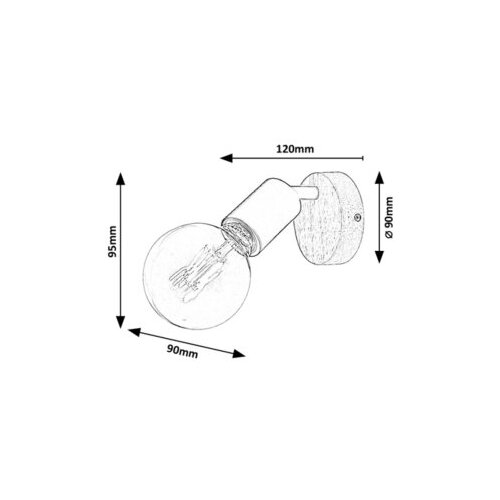 Rabalux pablo, metal-drvena spot , E27 1xMAX 40W, mat crna Slike