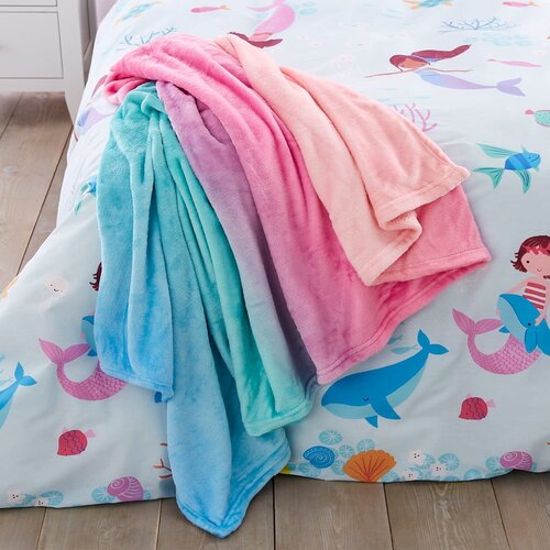 Catherine Lansfield Plava deka za bebe od mikropli&amp;scaron;a 130x170 cm Mermaid &amp;ndash; Slike