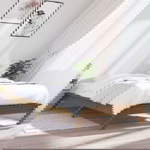  Posteljni okvir medeno rjav 75x190 cm trdna borovina 2FT6, (20735753) Slike