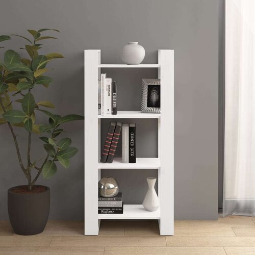 VidaXL knjižna omara/pregrada bela 60x35x125 cm trden les Slike