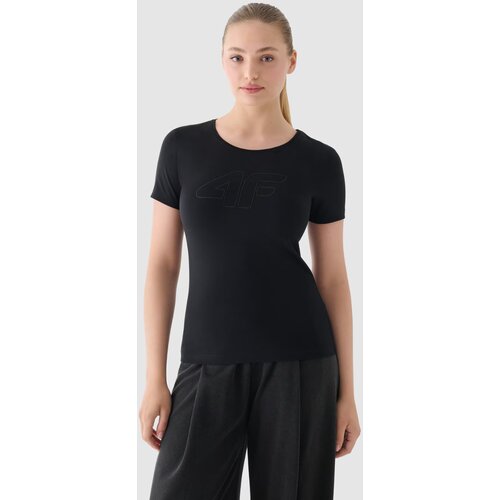 4f Women's T-Shirt With Print Black WMM00TTS Cene