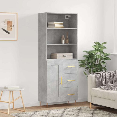  Visoka komoda siva betona 69 5x34x180 cm od konstruiranog drva Slike