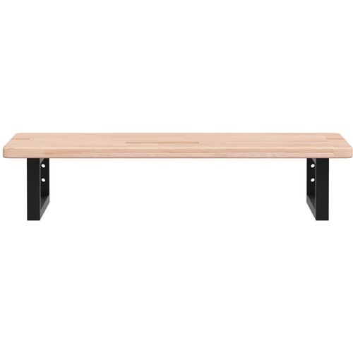  Zidna polica za umivaonik od čelika i masivne hrastovine Smeđa 80 x 40 x 2.5 cm Slike