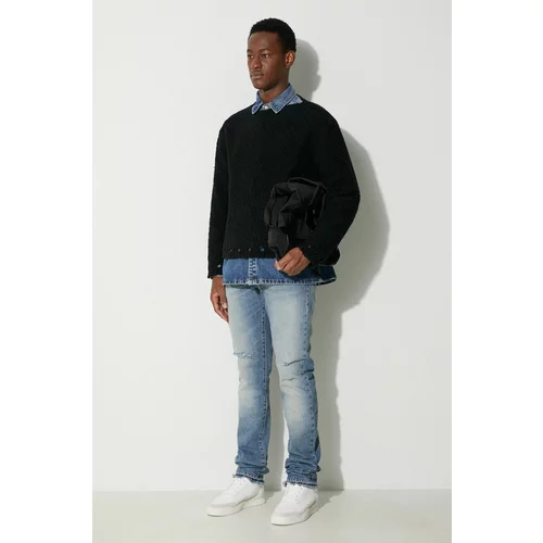 424 Vuneni pulover za muškarce, boja: crna, topli, 35M601.236554