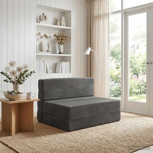 SOFA na razvlačenje Tamnosiva 70 x 80 x 60 cm Tkanina Cijene