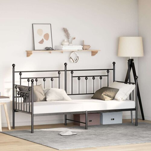 vidaXL Okvir kreveta Crna Metal 75 x 190 cm Crni okvir kreveta Cene