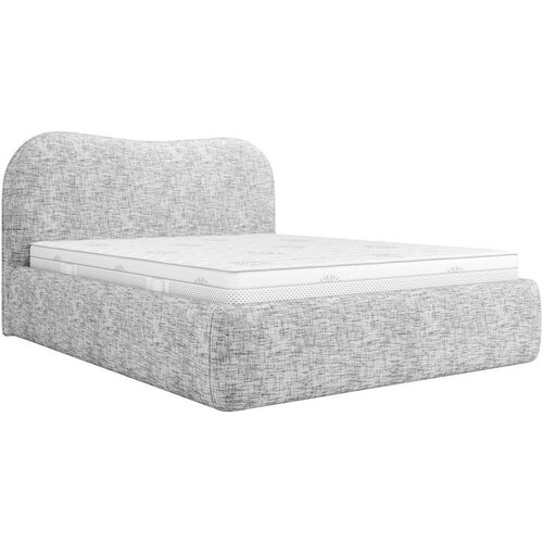MID.YOU OBLAZINJENA POSTELJA 180 cm x 200 cm , les, tekstil, leseni material siva Slike