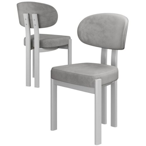Hanah home set trpezarijskih stolica Dore 6 kom, siva tkanina Babyface, bele metalne noge Cene