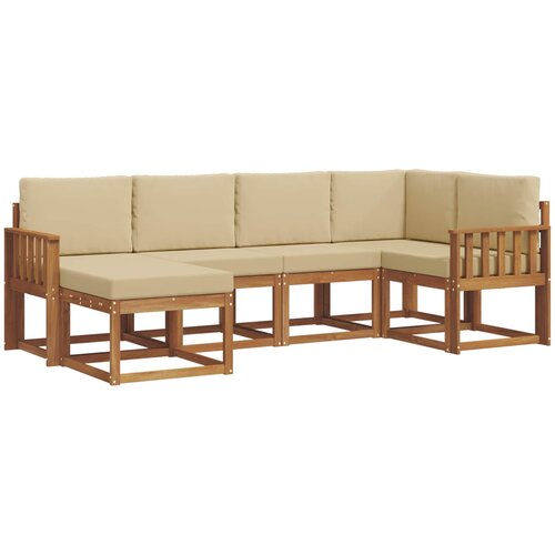  Set vanjskih sofa 6 kom. Prirodna i bež Smeđa 251 x 128,5 x 73 cm Slike
