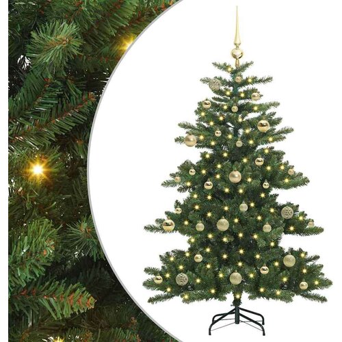 VidaXL Umjetno božićno drvce s nogom with LEDs s stalakom 150cm PVC Slike