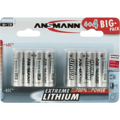 Ansmann 4+4 Extreme Lithium AA Mignon LR 6 Big Pack Cijene