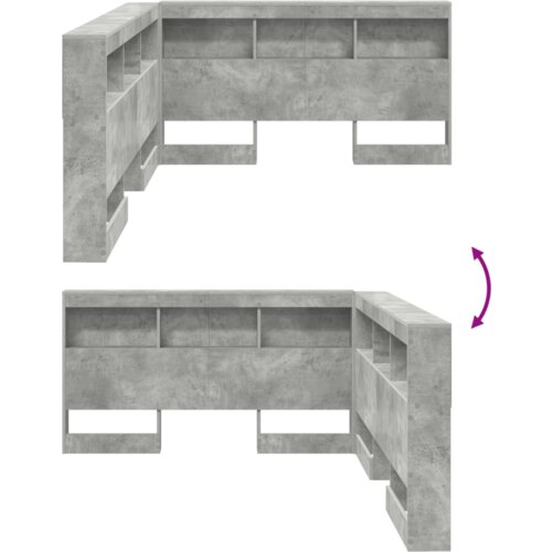  Skladi&amp;scaron;no uzglavlje Beton siva 135 cm Konstruirano drvo Slike