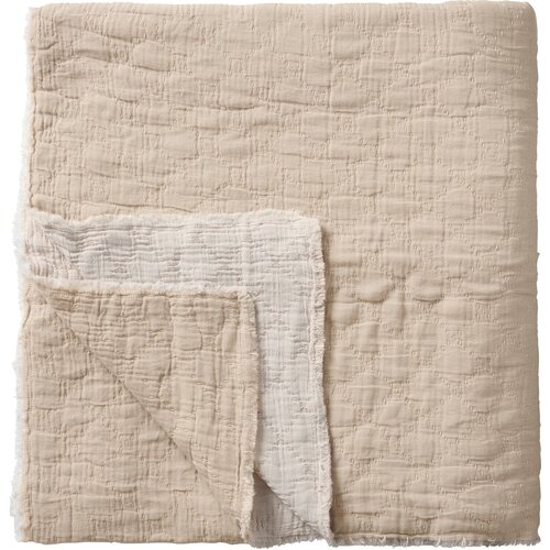 IB Laursen Odeja s karo vezenjem - Natural / Off White Slike