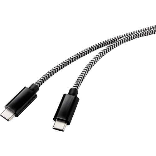 Renkforce Povezovalni kabel USB 2.0 [1x vtič USB-C - 1x vtič USB-C ] 3,00 m Vtični kontakti s certifikatom USB-IF, črno pozlačeni USB kabel, (20415755) Cene