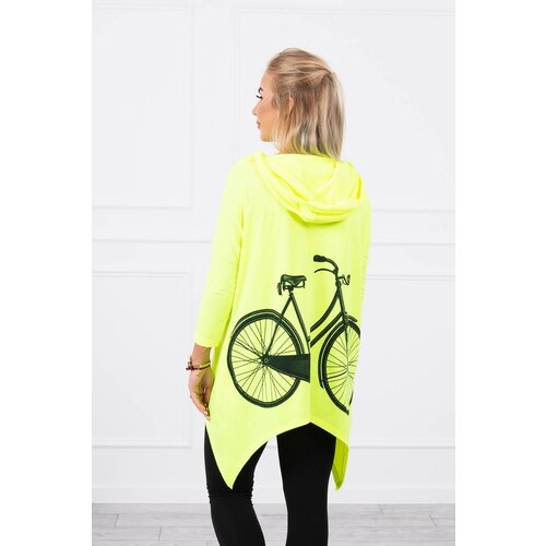 Kesi Sweatshirt with yellow neon print for cycling Slike