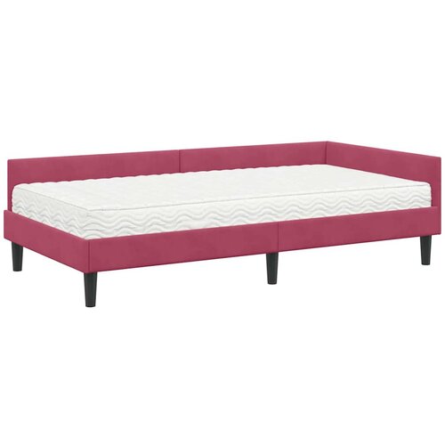  Kutni krevetni okvir s madracem 2 kom. Vinska crvena 90 x 200 cm Slike