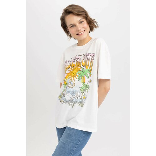 Defacto oversize fit smiley licence printed short sleeve t-shirt Cene