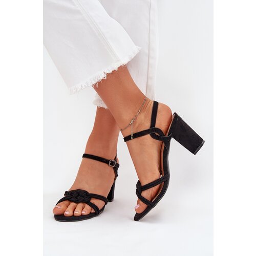 Boto Ladies block heel sandals black Mavira Cene