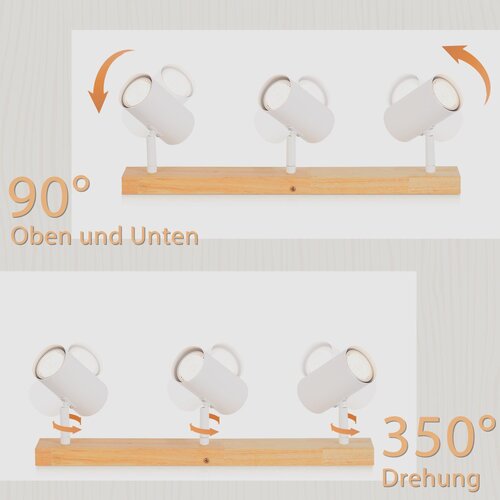 Nettlife lesena stropna GU10, 3 lučke, vintage bela, vrtljiva 350°, za hodnik, spalnico, sobo, pisarno, jedilnico, kuhinjo, (22110730) Cene