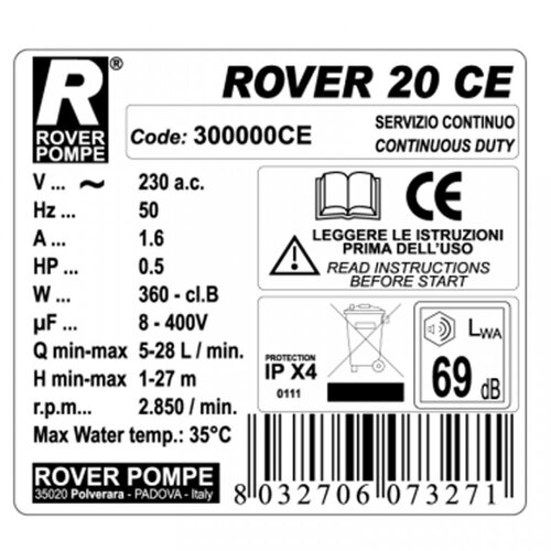 Rover Pompe pumpa za pretakanje rover 20 Cene