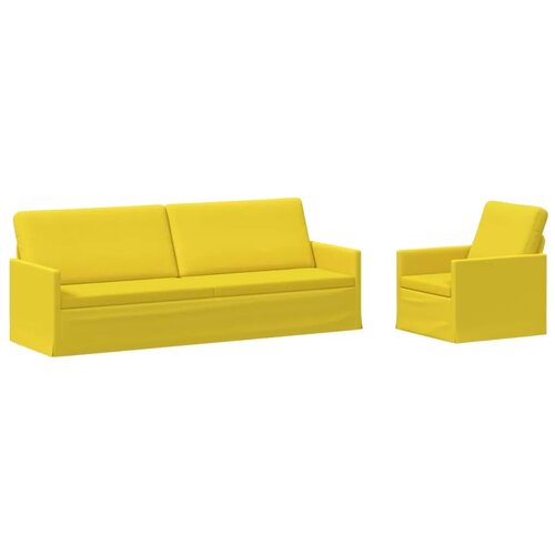  Set sofe 2 pcs Svijetlo žuta Tkanina - Svjetložuta 1-Sjedalo + 3-Sjedalo (210 cm) Slike