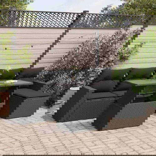 vidaXL 6-dijelni set vrtnih sofa s jastucima crni od poliratana Cijene