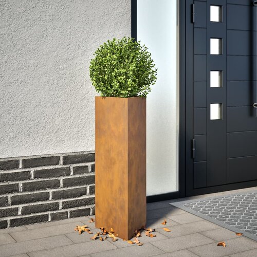 Furnova Garden Planter Triangular 30x26x75 cm Vremensko odporno jeklo, (21921360) Cene