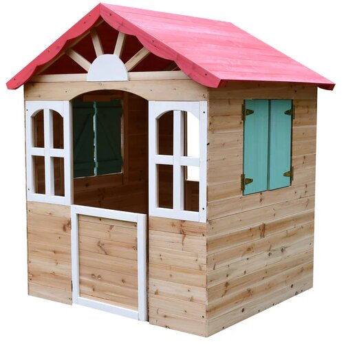 Kinder Home Dečija drvena kućica za igru na otvorenom - za dvori&scaron;te i ba&scaron;tu, 115&times;102&times;129 cm Cene