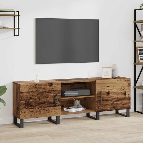 VidaXL TV omarica s polico s shranjevanjem z vrati 150 x 30 x 50 cm Konstruiran les Slike