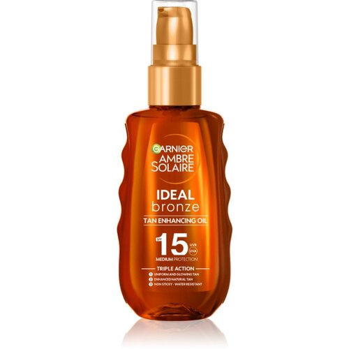 Garnier Ambre Solaire Ideal Bronze zaščitno olje za pospešitev porjavelosti SPF 15 150 ml Cene