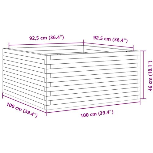  Vrtna sadilica vo&amp;scaron;tano smeđe boje 100x100x46 cm od borovine Slike