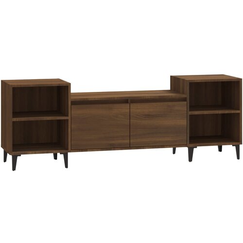 Maison Chic TV omarica - TV stojalo - Televizijska omarica rjav hrast 160x35x55 cm inženirski les, (21699755) Slike