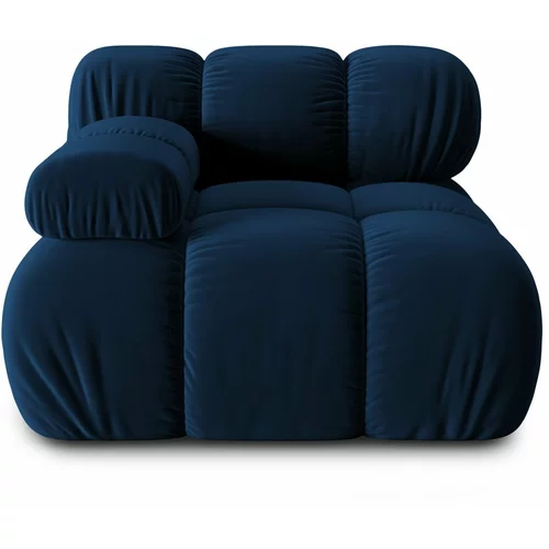 Micadoni Home Modra žametna modularna sedežna garnitura (levi kot) Bellis –