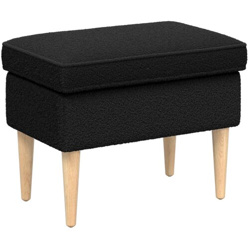  Fotelja s footstoolom 2 kom. Crna Boucl&amp;eacute; 79 x 79 x 87,5 cm Slike