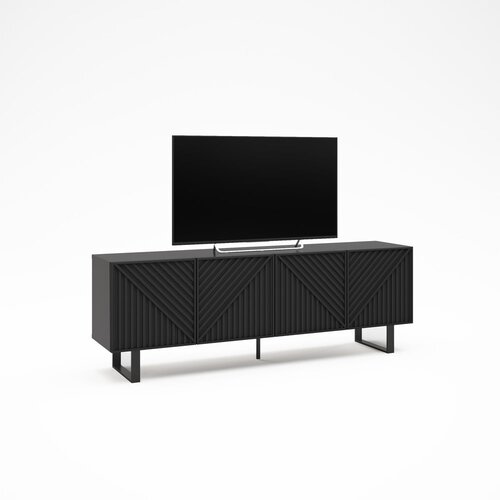 Marckeric Crna TV komoda 161x55x35 cm Peta &amp;ndash; Slike