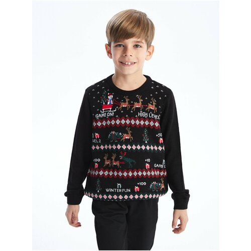 LC Waikiki Crew Neck Christmas Theme Long Sleeve Boy Knitwear Sweater Slike